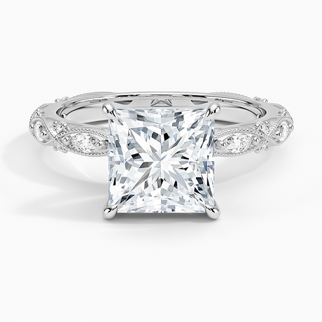 18K White Gold Celestia Milgrain Diamond Ring (1/4 ct. tw.)