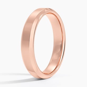 Beveled Edge 4.5mm Wedding Ring in 14K Rose Gold