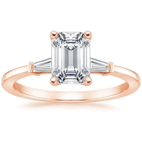 14K Rose Gold Tapered Baguette Diamond Bridal Set