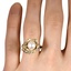 The Valoria Ring, smallzoomed in top view on a hand