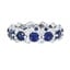 Custom Sapphire and Diamond Cluster Eternity Band