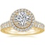 18K Yellow Gold Soleil Diamond Ring with Bliss Diamond Ring (1/5 ct. tw.)