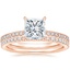 14K Rose Gold Petite Demi Diamond Ring (1/5 ct. tw.) with Luxe Ballad Diamond Ring (1/4 ct. tw.)
