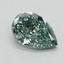 1.27 Ct. Fancy Vivid Bluish Green Pear Lab Grown Diamond