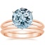 14KR Aquamarine Six-Prong Classic Bridal Set, smalltop view