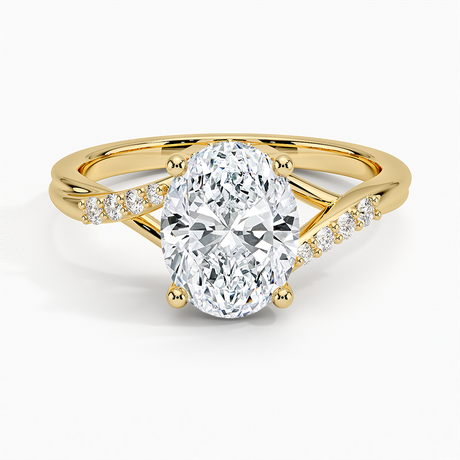18K Yellow Gold Chamise Hidden Halo Diamond Ring