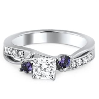 Custom Purple Sapphire Engagement Ring