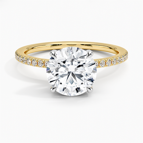 Mixed Metal Hidden Diamond Accent Engagement Ring