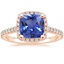 14K Rose Gold Luxe Odessa Halo Diamond Ring, smalltop view