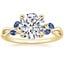 18K Yellow Gold Willow Ring With Sapphire Accents, smalltop view