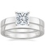 18K White Gold Marina Ring with 2.5mm Quattro Wedding Ring