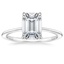 18K White Gold Petite Secret Halo Diamond Ring, smalltop view