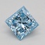 0.54 Ct. Fancy Vivid Blue Princess Lab Grown Diamond