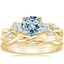 18K Yellow Gold Three Stone Willow Diamond Ring (1/3 ct. tw.) with Twisted Vine Ring