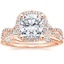14K Rose Gold Luxe Willow Halo Diamond Ring (1/2 ct. tw.) with Winding Willow Diamond Ring (1/8 ct. tw.)