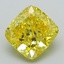 2.77 Ct. Fancy Vivid Yellow Cushion Lab Grown Diamond