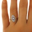 The Petunia Ring, smalltop view on a hand