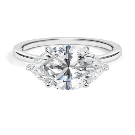 Platinum Perfect Fit East-West Solitaire Ring