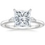 14K White Gold Aria Perfect Fit Three Stone Diamond Ring, smalltop view