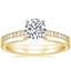 18K Yellow Gold Starlight Diamond Ring with Liv Wedding Ring