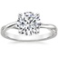 18K White Gold Grace Twist Solitaire Ring, smalltop view