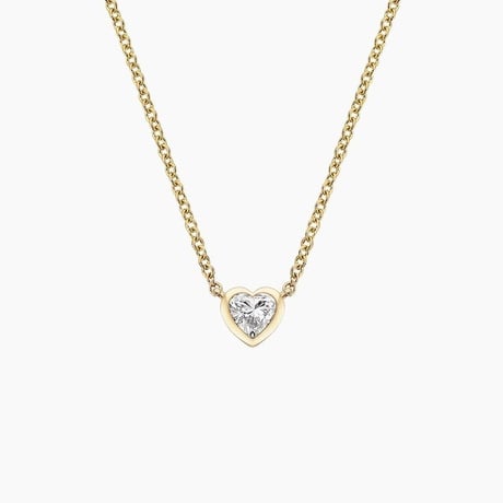 Heart Shaped Lab Diamond Bezel Solitaire Pendant