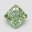 1.53 Ct. Fancy Vivid Green Cushion Lab Grown Diamond