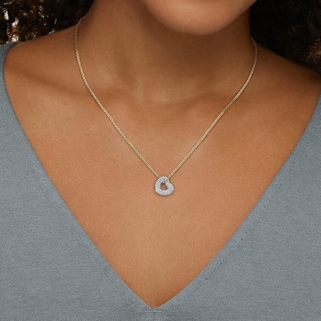 Heart Shaped Lab Diamond Tube Pendant (1/3 ct. tw.)