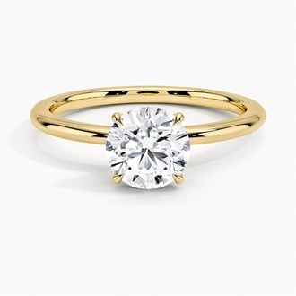 Petite Elodie 1.5mm Solitaire with 1ct Round Certified Natural Diamond in 18K Yellow Gold