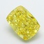 6.09 Ct. Fancy Vivid  Yellow Cushion Lab Grown Diamond