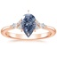 14K Rose Gold Nadia Diamond Ring, smalltop view