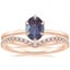 14K Rose Gold Petite Esme Solitaire Ring with Flair Diamond Ring (1/6 ct. tw.)