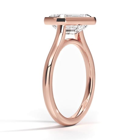 14K Rose Gold Luna East-West Bezel Solitaire Ring