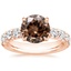 14K Rose Gold Ellora Half Coverage Diamond Ring, smalltop view