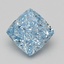 3.07 Ct. Fancy Vivid Blue Cushion Lab Grown Diamond