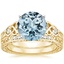 18KY Aquamarine Aberdeen Diamond Bridal Set, smalltop view