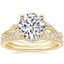 18K Yellow Gold Begonia Vine Diamond Ring (1/2 ct. tw.) with Luxe Ballad Diamond Ring (1/4 ct. tw.)