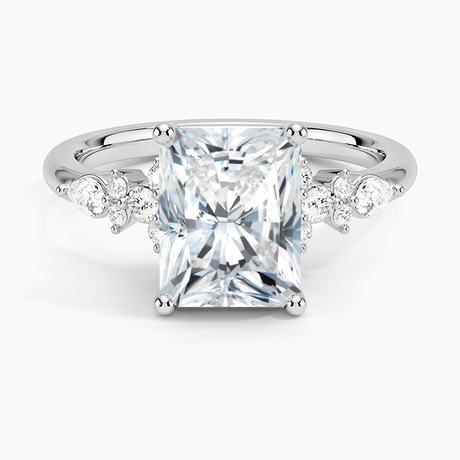 18K White Gold Rosette Diamond Ring