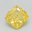 0.70 Ct. Fancy Vivid Yellow Cushion Lab Grown Diamond