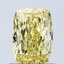 1.04 Ct. Fancy Vivid Yellow Cushion Lab Grown Diamond