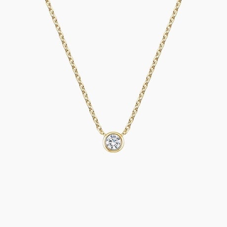 Lab Diamond Bezel Solitaire Pendant (1/10 ct. tw.)