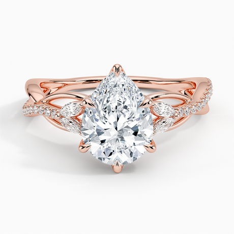 14K Rose Gold Garland Diamond Ring