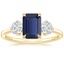 18K Yellow Gold Cushion Three Stone Diamond Ring (2/3 ct. tw.), smalltop view