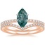 14K Rose Gold Ballad Diamond Ring (1/8 ct. tw.) with Flair Diamond Ring (1/6 ct. tw.)