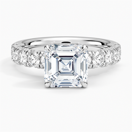 Luxe French Pave Diamond Engagement Ring