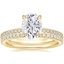 14K Yellow Gold Petite Demi Diamond Ring (1/5 ct. tw.) with Luxe Ballad Diamond Ring (1/4 ct. tw.)
