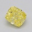 0.51 Ct. Fancy Intense Yellow Cushion Diamond