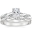 18K White Gold Tressa Diamond Ring with Petite Twisted Vine Diamond Ring (1/8 ct. tw.)