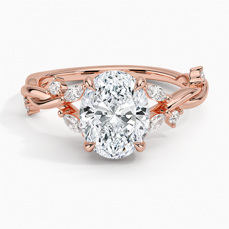 14K Rose Gold Azalea Twist Diamond Ring