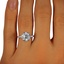 The Evalyn Ring, smallzoomed in top view on a hand